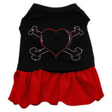 Rhinestone Heart and crossbones Dress Black with Red XS (8)