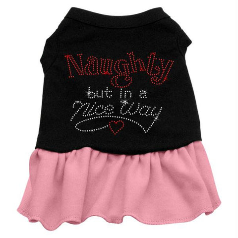 Rhinestone Naughty but in a nice way Dress Black with Pink XL (16)