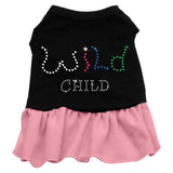 Rhinestone Wild Child Dress  Black with Pink XS (8)