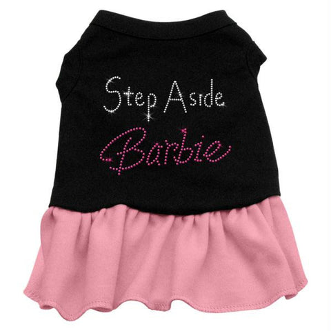 Step Aside Barbie Rhinestone Dress Black with Pink Lg (14)