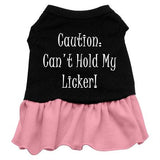 Can't Hold My Licker Screen Print Dress Black with Pink Lg (14)