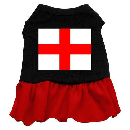 St. Georges Cross Screen Print Dress Black with Red Med (12)