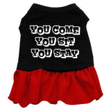 You Come, You Sit, You Stay Screen Print Dress Black with Red Med (12)