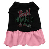 Bah Humbug Rhinestone Dress Black with Pink Lg (14)