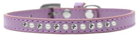 Pearl and Clear Crystal Size 8 Lavender Puppy Collar