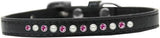 Pearl and Pink Crystal Size 10 Black Puppy Collar