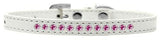 Bright Pink Crystal Size 16 White Puppy Collar