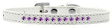 Purple Crystal Size 10 White Puppy Collar