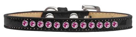 Bright Pink Crystal Size 10 Black Puppy Ice Cream Collar