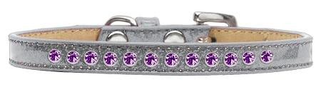 Purple Crystal Size 10 Silver Puppy Ice Cream Collar