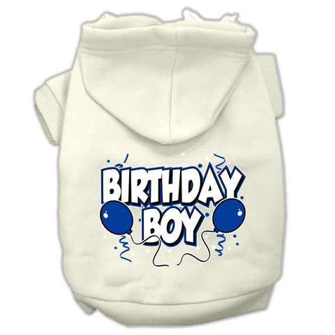 Birthday Boy Screen Print Pet Hoodies Cream Size XXXL (20)
