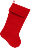 Plain Velvet 18 inch Christmas Stocking Red