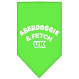 Aberdoggie UK Screen Print Bandana Lime Green Small