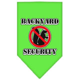 Backyard Security Screen Print Bandana Lime Green Large