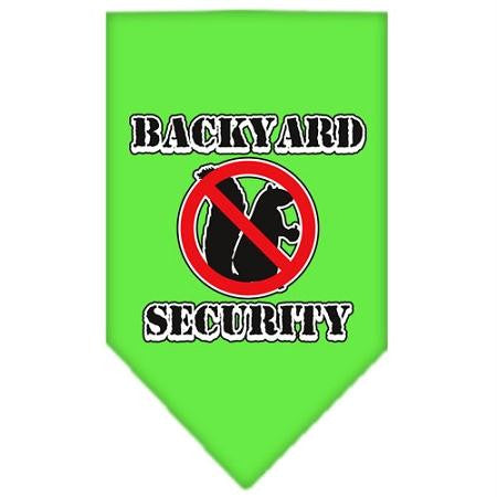 Backyard Security Screen Print Bandana Lime Green Large