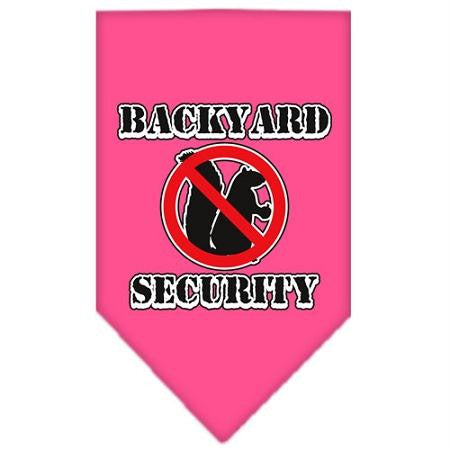 Backyard Security Screen Print Bandana Bright Pink Small