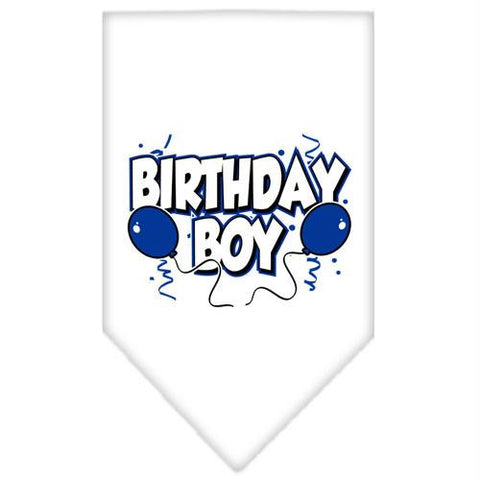 Birthday Boy Screen Print Bandana White Large