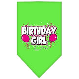 Birthday girl Screen Print Bandana Lime Green Large