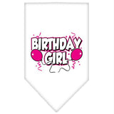 Birthday Girl Screen Print Bandana White Small