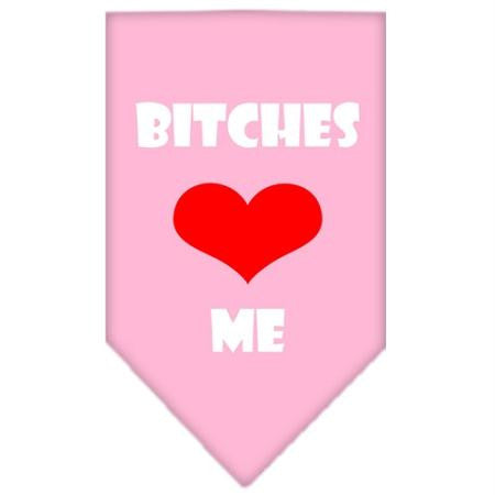 Bitches Love Me Screen Print Bandana Light Pink Large