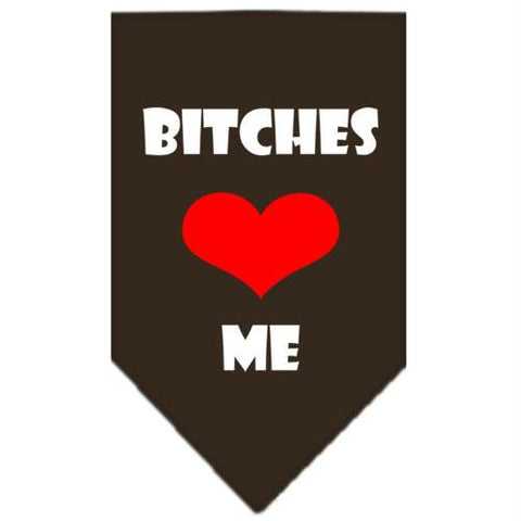 Bitches Love Me Screen Print Bandana Cocoa Small