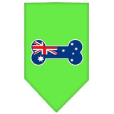 Bone Flag Australian  Screen Print Bandana Lime Green Large