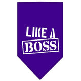 Like a Boss Screen Print Bandana Purple Small