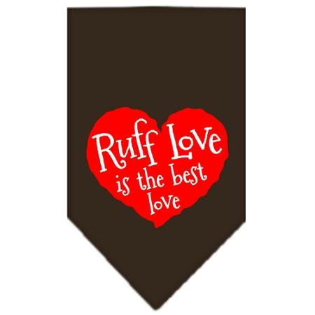 Ruff Love Screen Print Bandana Cocoa Small