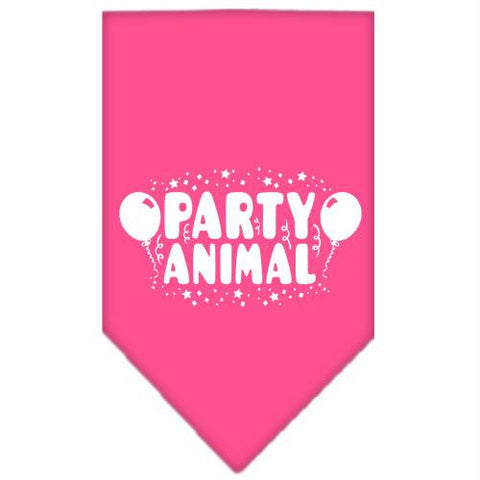 Party Animal Screen Print Bandana Bright Pink Small