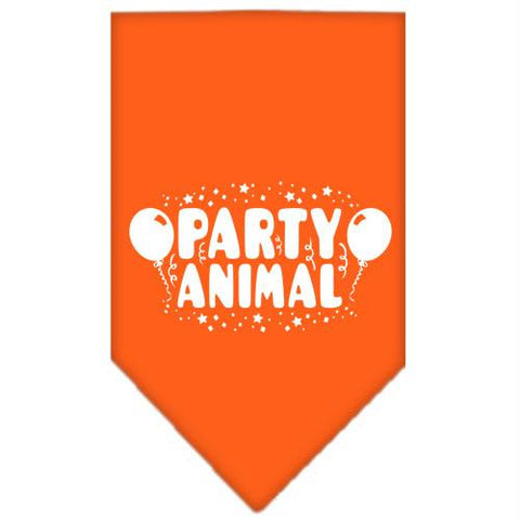 Party Animal Screen Print Bandana Orange Small