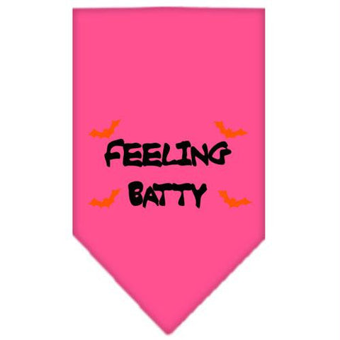 Feeling Batty Screen Print Bandana Bright Pink Large