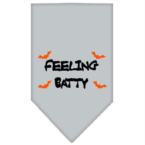 Feeling Batty Screen Print Bandana Grey Small