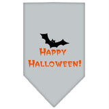 Happy Halloween Screen Print Bandana Grey Small