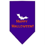 Happy Halloween Screen Print Bandana Purple Small