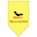 Happy Halloween Screen Print Bandana Yellow Small