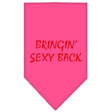 Bringin Sexy Back Screen Print Bandana Bright Pink Large