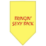 Bringin Sexy Back Screen Print Bandana Yellow Large