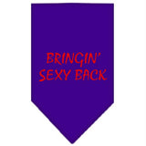 Bringin Sexy Back Screen Print Bandana Purple Small