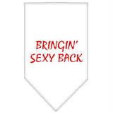 Bringin Sexy Back Screen Print Bandana White Small