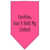 Can't Hold My Licker  Screen Print Bandana Bright Pink Large