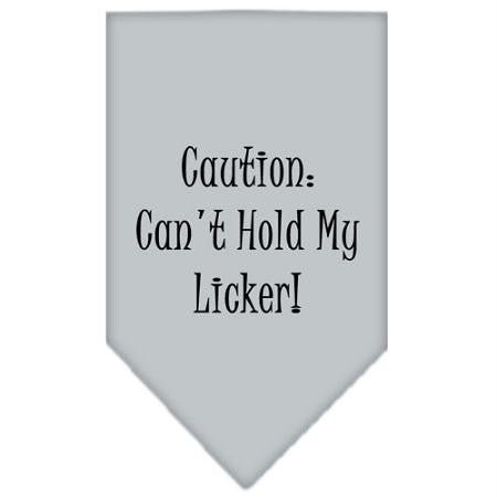 Can't Hold My Licker  Screen Print Bandana Grey Large