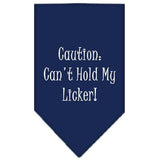 Can't Hold My Licker  Screen Print Bandana Navy Blue large