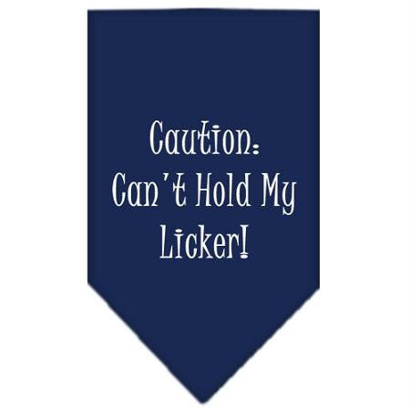 Can't Hold My Licker  Screen Print Bandana Navy Blue large