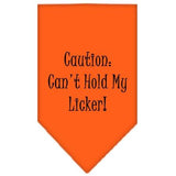 Can't Hold My Licker  Screen Print Bandana Orange Large