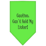 Can't Hold My Licker  Screen Print Bandana Lime Green Small