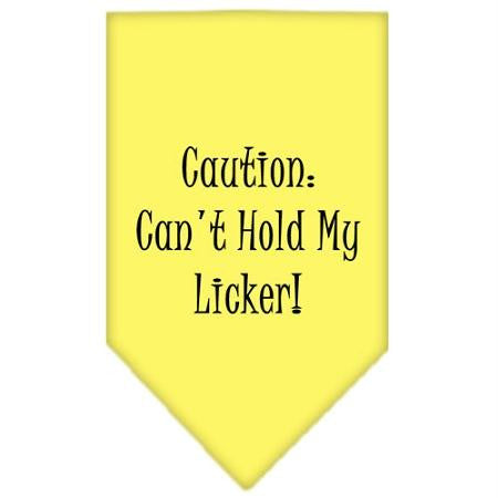 Can't Hold My Licker  Screen Print Bandana Yellow Small