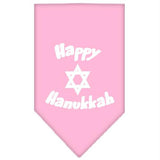 Happy Hanukkah Screen Print Bandana Light Pink Large