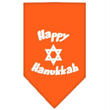 Happy Hanukkah Screen Print Bandana Orange Large