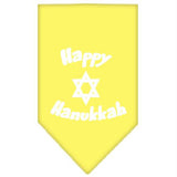 Happy Hanukkah Screen Print Bandana Yellow Large