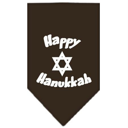 Happy Hanukkah Screen Print Bandana Cocoa Small